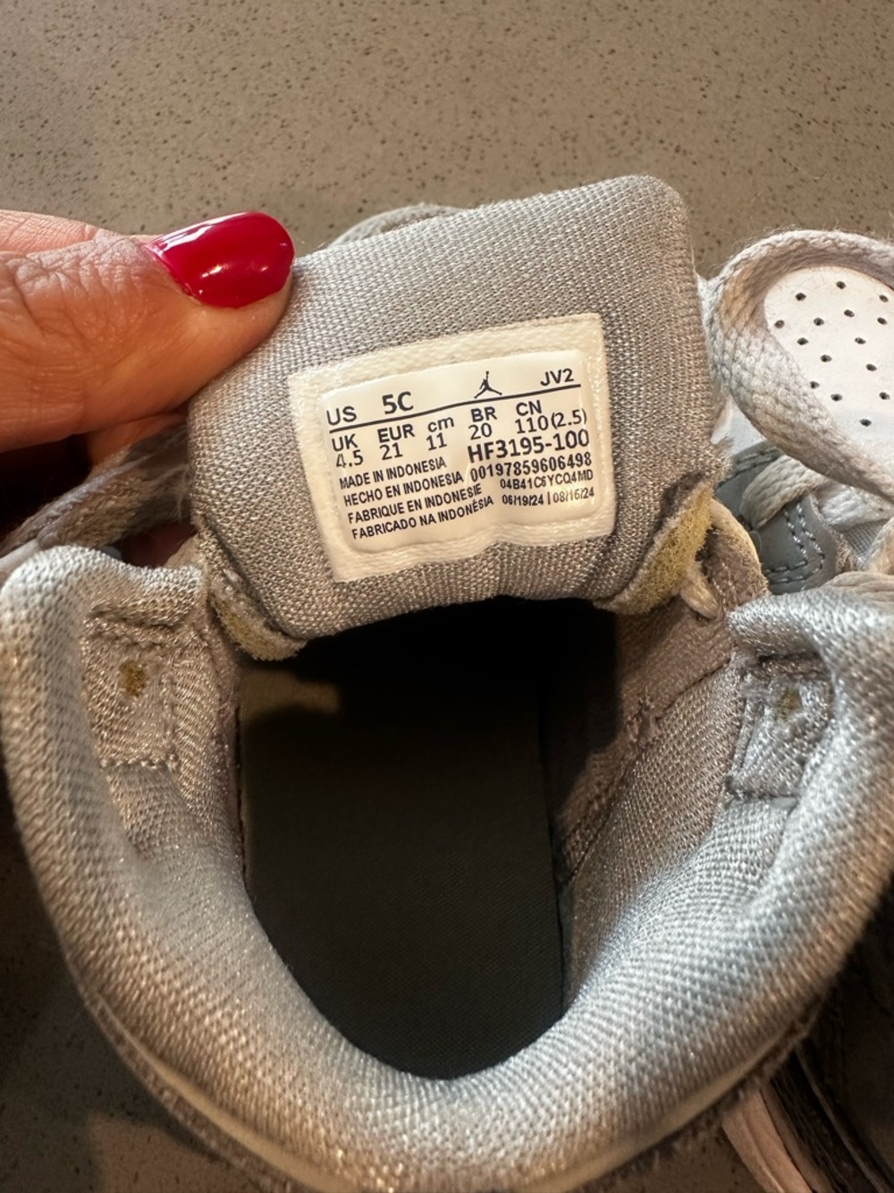 Nike Jordan 1 Mid SE White Medium Grey Cool Grey Toddler Size US 5C Laceup - Picture 10 of 10